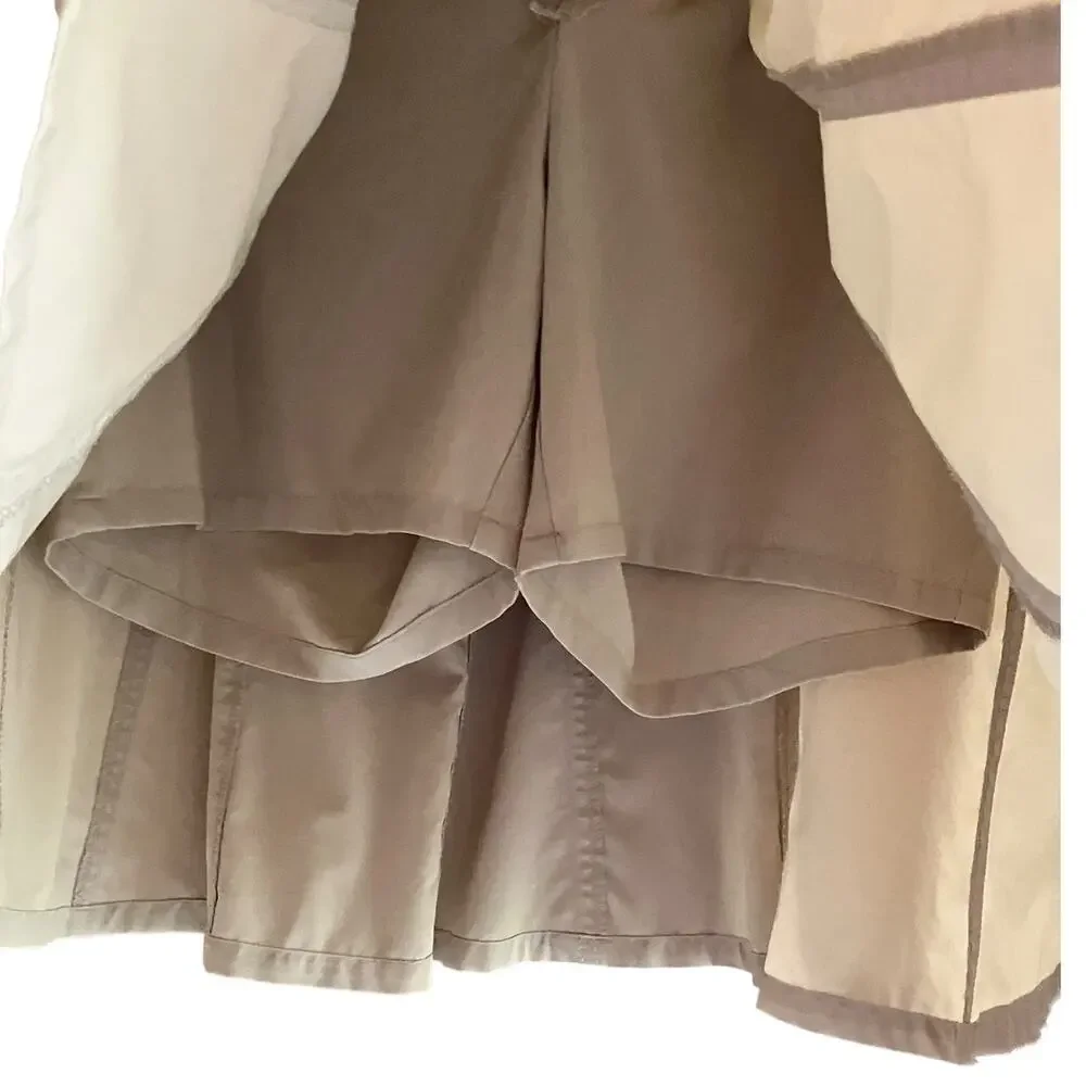 Athleta Whatever Pleated Skort Skirt w/Shorts Khaki Tan Tie Belt 8 Tennis - Picture 4 of 10
